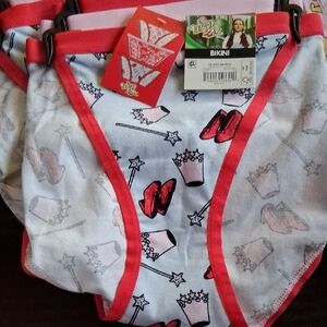 3 PK Magical Print Bikini Panties - Red and White
